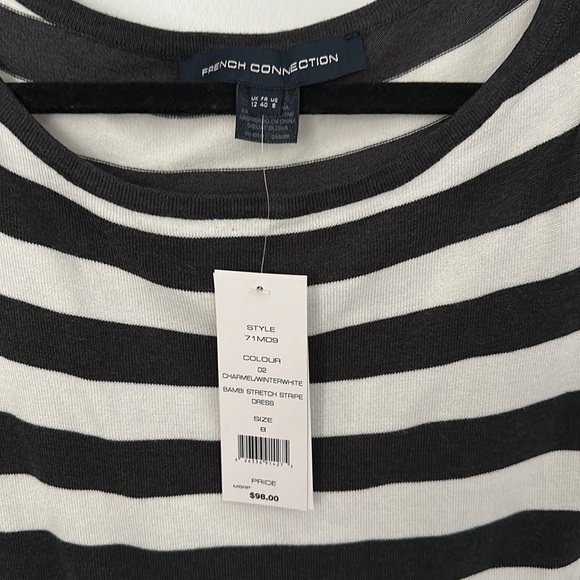 White dark grey long sleeve winter sweater dress! NEW! French Connection Sz 8 - Picture 2 of 3